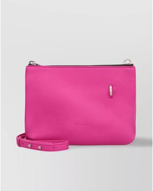 Rick Owens Mini Leather Shoulder Bag With Adjustable Strap - Pink