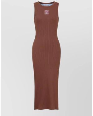 Marni Cotton Slim-Fit Logo Midi Dress - Multicolour