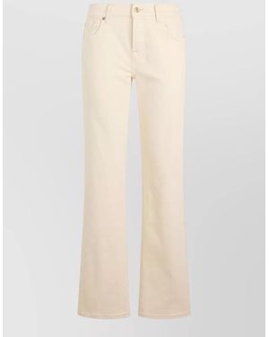 7 For All Mankind Denim High-Rise Straight-Leg Jeans - Natural