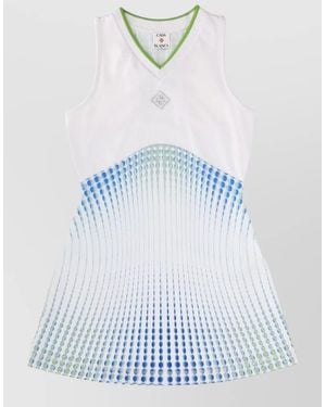 CASABLANCA Gradient Racerback Sleeveless Dress V Neckline - Blue