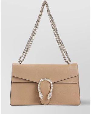 Gucci Dionysus Leather Shoulder Bag - Natural