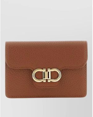 Ferragamo Gancini Keyring Tone Hardware Leather - Brown