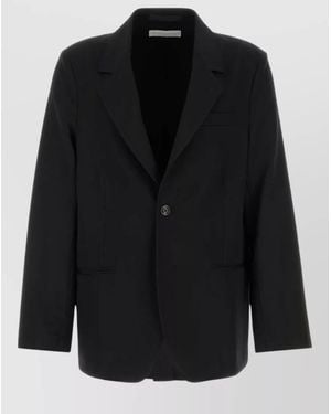 Our Legacy Wool Blazer Notch Lapel Buttoned Cuffs - Black