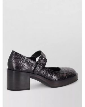 LA ROSE Cocco Court Shoes - Black