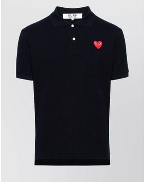 Comme des Garçons Cotton Logo-Patch Polo Shirt - Blue