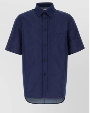 Givenchy Chambray Shirt Short Sleeves Chest Pocket - Blue