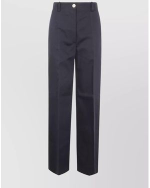 Patou "Timeless" Wide Leg Pants With High Waist - Blue