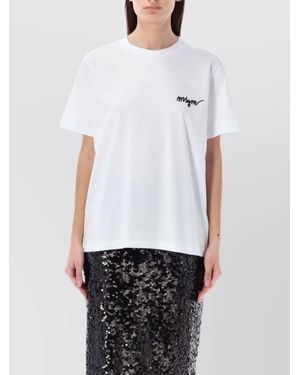 MSGM Timeless Crew Neck Short Sleeve T-Shirt - White