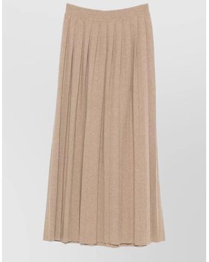 Lisa Yang Cashmere High-Rise Midi Pleated Skirt - Natural