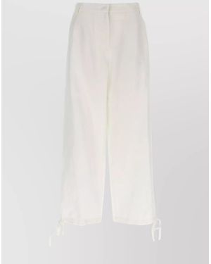 MSGM Cropped Pants - White