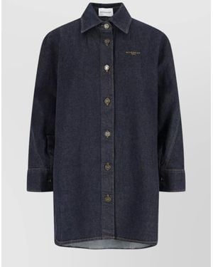 Givenchy Collared Neck Structured Long Sleeves Top - Blue