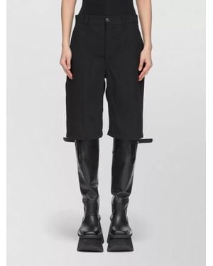 Rick Owens Wool Knee-Length Tailored Shorts - Black