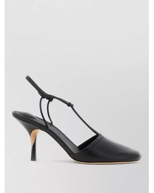 Jacquemus Leather Asymmetric Heel Mules - Metallic
