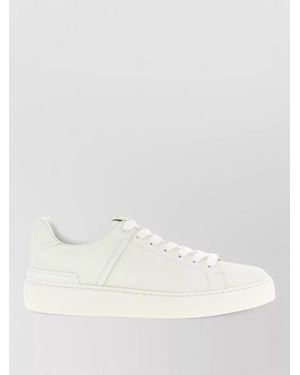 Balmain Calfskin Leather Low-Top Trainers - Natural