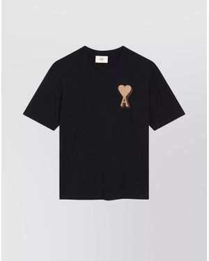 Ami Paris Heart Friend Crew Neck Short Sleeve T-Shirt - Blue