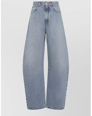Alaïa High-Rise Wide-Leg Denim Jeans - Blue