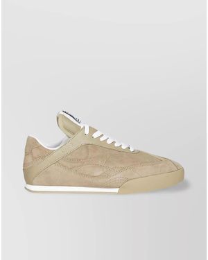 Chloé Suede Panelled Low-Top Trainers - Natural