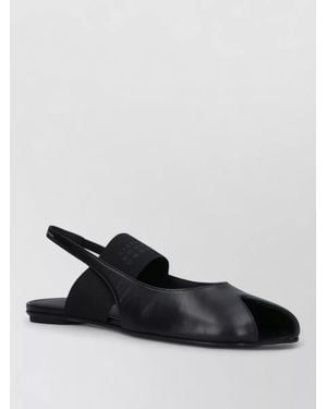 MM6 by Maison Margiela Leather Open-Toe Slingback Sandals - Black