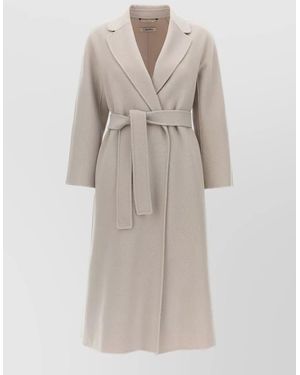 Max Mara Esturia Coat Belted Waist Long Length - Natural