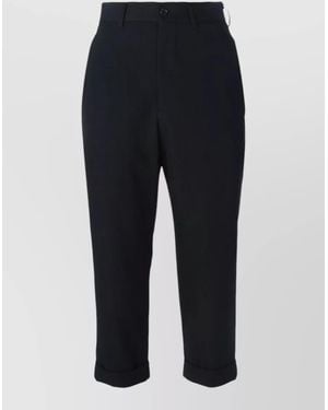 Comme des Garçons Cropped Pants Belt Loops Pockets Rolled Cuffs - Blue