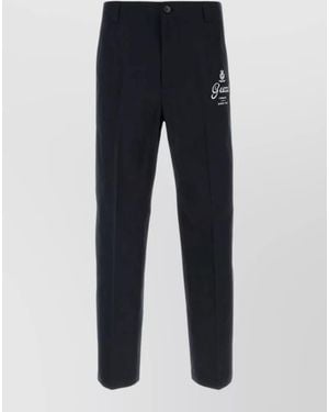 Gucci Cotton Twill Straight-Leg Trousers - Blue