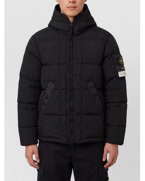 Stone Island Econyl Nylon Hooded Down Jacket - Black