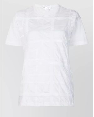 Comme des Garçons Cotton T Shirt Ribbon Detail Round Neck - White