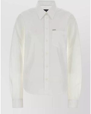 DSquared² Poplin Shirt Long Sleeves Regular Fit Chest Pocket - White