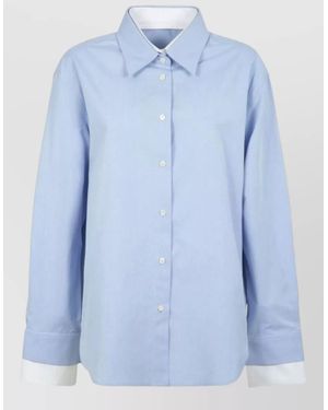 Acne Studios Cotton Poplin Long-Sleeve Shirt - Blue