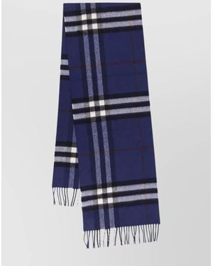 Burberry Cashmere Checked Scarf - Blue