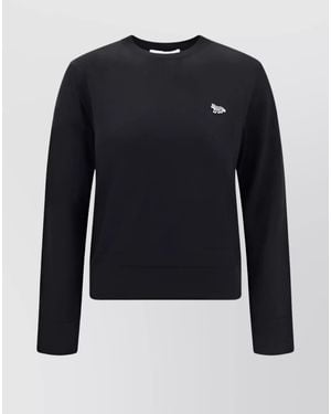 Maison Kitsuné Fine-Knit Wool Crew-Neck Jumper - Blue