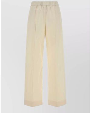 Jil Sander Cotton Wide-Leg Trousers - Natural