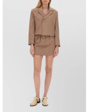Alysi Short Jacket Single Breasted Notched Lapels - Natural