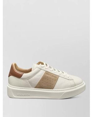 Woolrich Suede Leather Low-Top Trainers - Natural