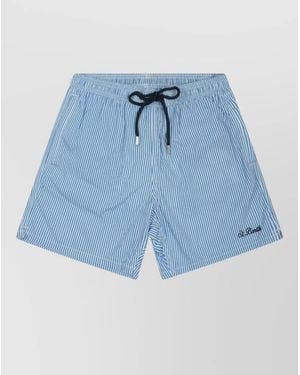 Mc2 Saint Barth Swim Shorts Striped Design Back Pocket - Blue