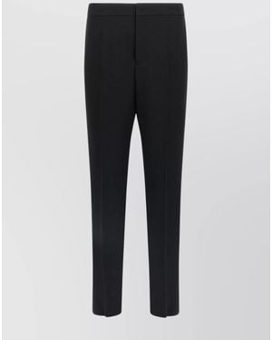Saint Laurent Wool Straight-Leg Trousers - Black