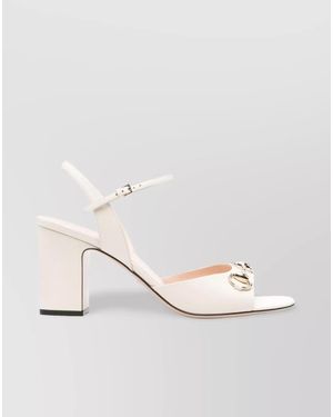 Gucci Lady Horsebit Leather Sandals - Natural