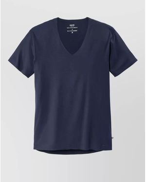 CALIDA V Neck Stretch Short Sleeve Breathable Top - Blue