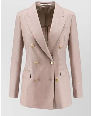 Tagliatore Parigi Jacket Virgin Wool Silk Linen - Natural