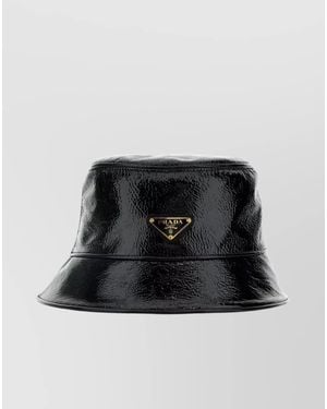 Prada Leather Bucket Hat - Black