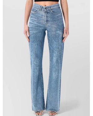 DIESEL 1971 Satin Denim Relaxed Straight Leg Pants - Blue