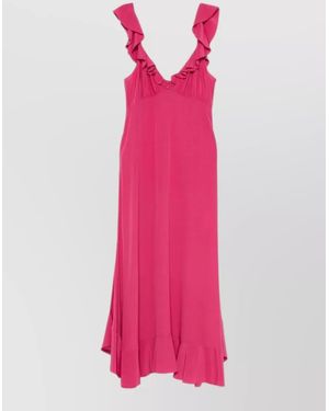 Chloé Silk Ruffled Maxi Dress - Pink