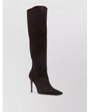 Roberto Festa Knee Length Ankle Boots Pointed Toe Stiletto - Black