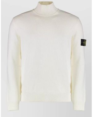 Stone Island Cotton Turtleneck Jumper For All Occasions - White