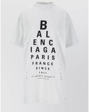 Balenciaga Cotton Oversized Printed T-Shirt - White