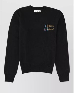 MC2 Saint Barth New Queen Jersey Crew Neck Embroidery - Black