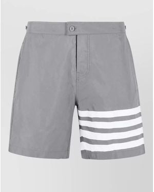 Thom Browne Swim Tech 4 Bar Nylon Swimsuit Shorts - Grey