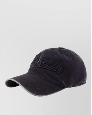 Acne Studios Cotton Cap Curved Brim Logo Detail - Blue