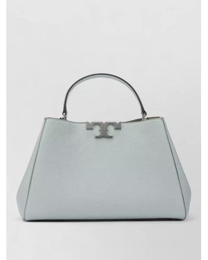 Tory Burch Leather Bucket Bag Detachable Strap Top Handle - Grey