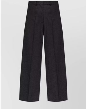 Givenchy Virgin Wool Oversized Wide-Leg Trousers - Blue